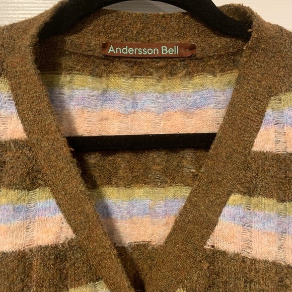 ANDERSSON BELL Kelly Asymmetric Stripe Cardigan Sweater - Picture 5 of 7